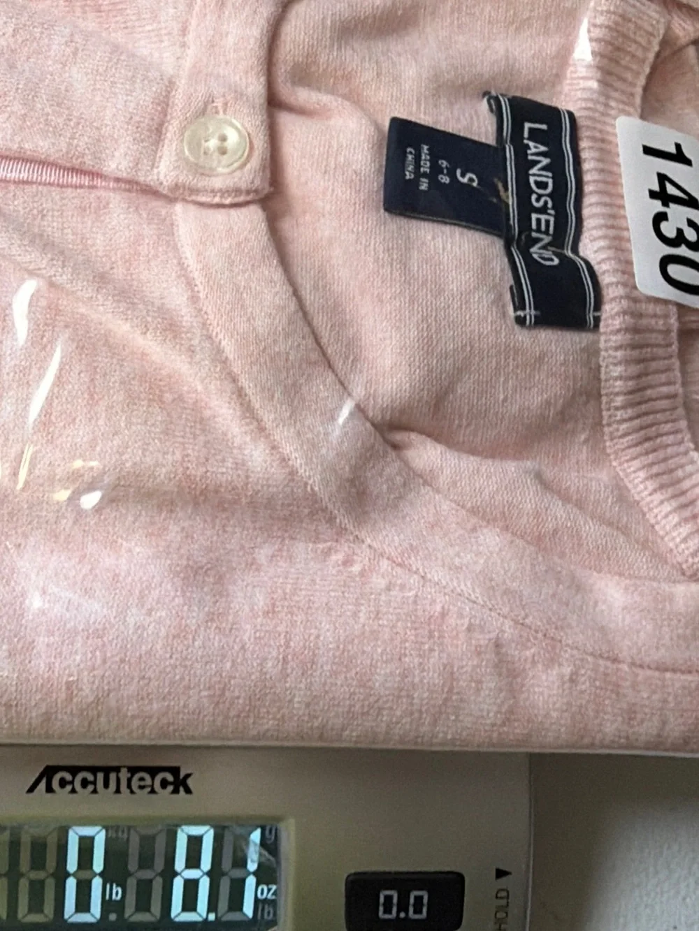 Lands’ End Pink Button Front Cardigan Sweater S Soft Cotton Blend Classic Preppy - Picture 12 of 12